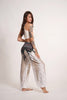 Peacock Feathers Unisex Harem Pants in White